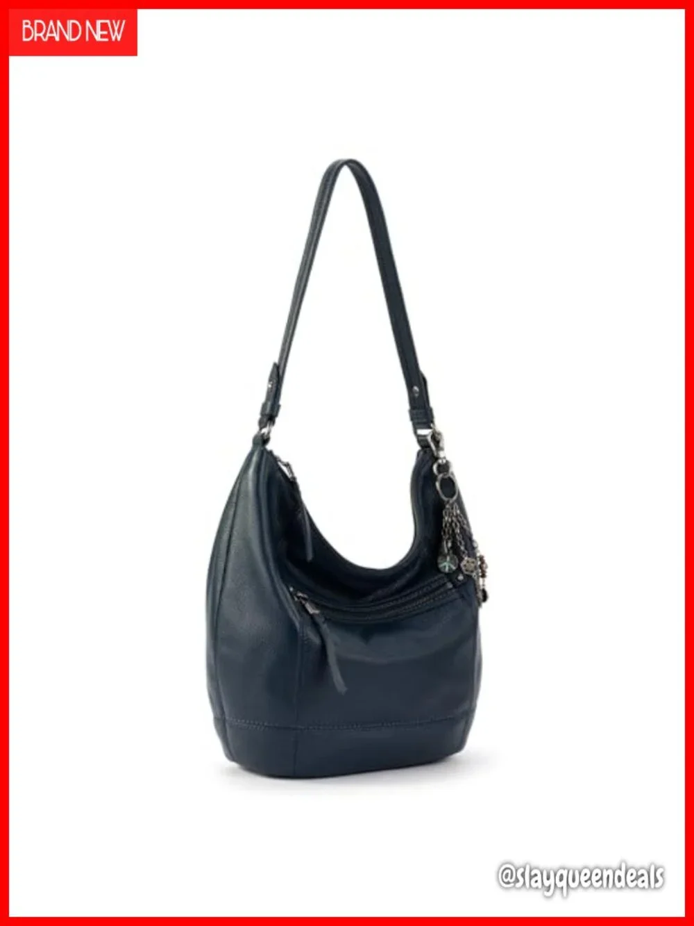 Large Slouchy Hobo Bag, Zip Pocket, Leather Shoulder Purse